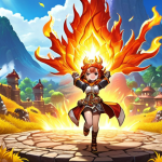 **

Prompt: MapleStory character, radiant burning aura, leveling up rapidly, surrounded by experience points, vibrant fantasy landscape, action pose, smiling, epic loot overflowing, stylized, detailed, dynamic lighting, trending on Artstation.

**